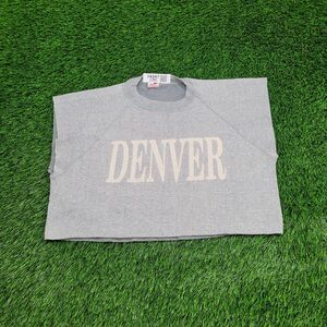 Vintage Denver Cropped Sweatshirt Womens XL 22x17 Gray